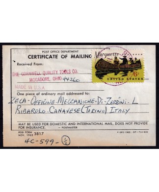 1968 USA certificato...