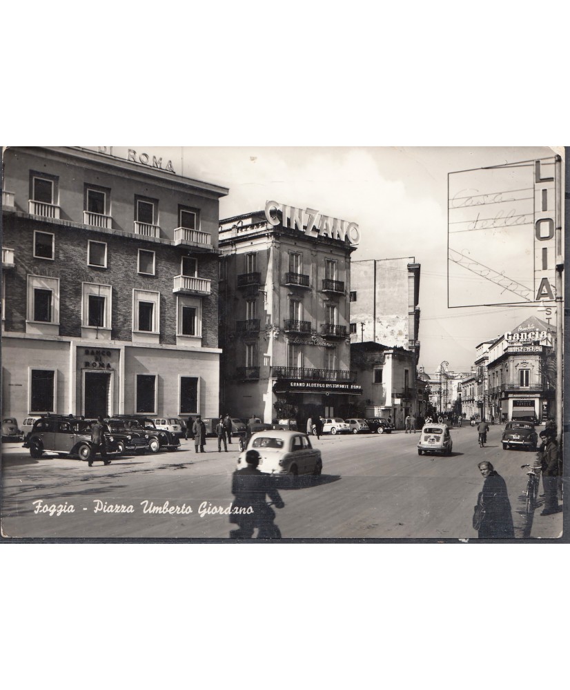 1959 cartolina Foggia Piazza U. Giordano